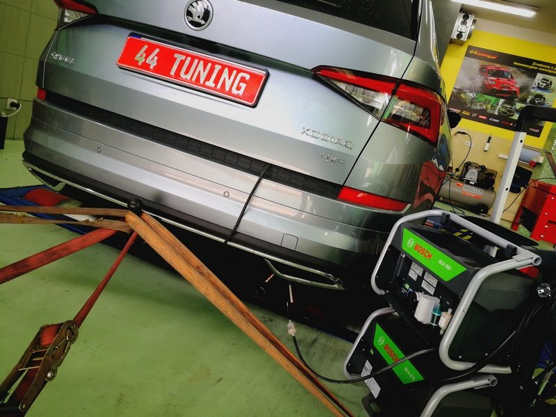 Skoda Kodiaq 2.0 TSI 190 KM podczas wykonania tuningu przez sterownik DPP Performance i wykonaniu pakietu LSPI/SPI & Friction Solution